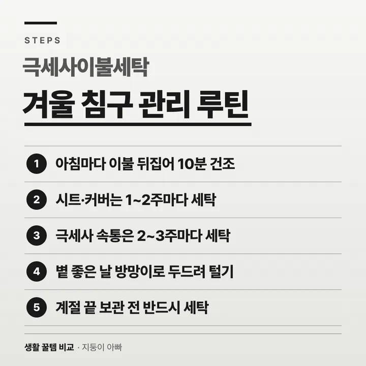 겨울 침구 관리 루틴